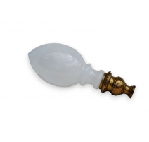 Boule d'escalier en opaline blanche
