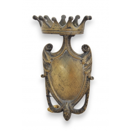 Support écusson et couronne en bronze,