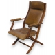 Fauteuil anglais pliant couvert de cuir