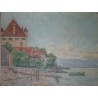 Paintings | Oil on canvas ‘Yvoire’ by Paul Moinat SA  – Antiques and home décor