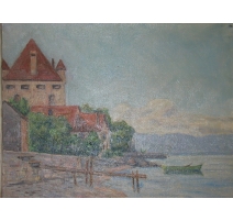 Huile sur toile "Yvoire" de Paul