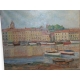 Huile sur toile "Port" signée P.