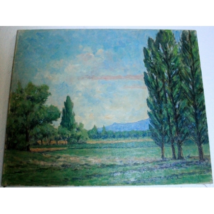 Paintings | Swiss oil on canvas "The Moinat Area" – Antiques and home décor