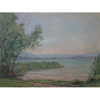 Huile sur toile Suisse \"Pointe à la