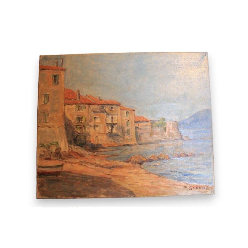 Paintings | Oil on canvas ‘Saint-Tropez’ signed Moinat SA  – Antiques and home décor