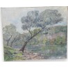 Paintings | Swiss oil on canvas "The Rhône & Moinat SA" – Antiques and home décor