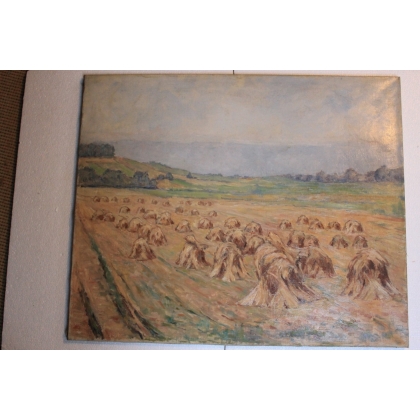 Paintings | Swiss oil on canvas "Coteau du Moinat SA" – Antiques and home décor