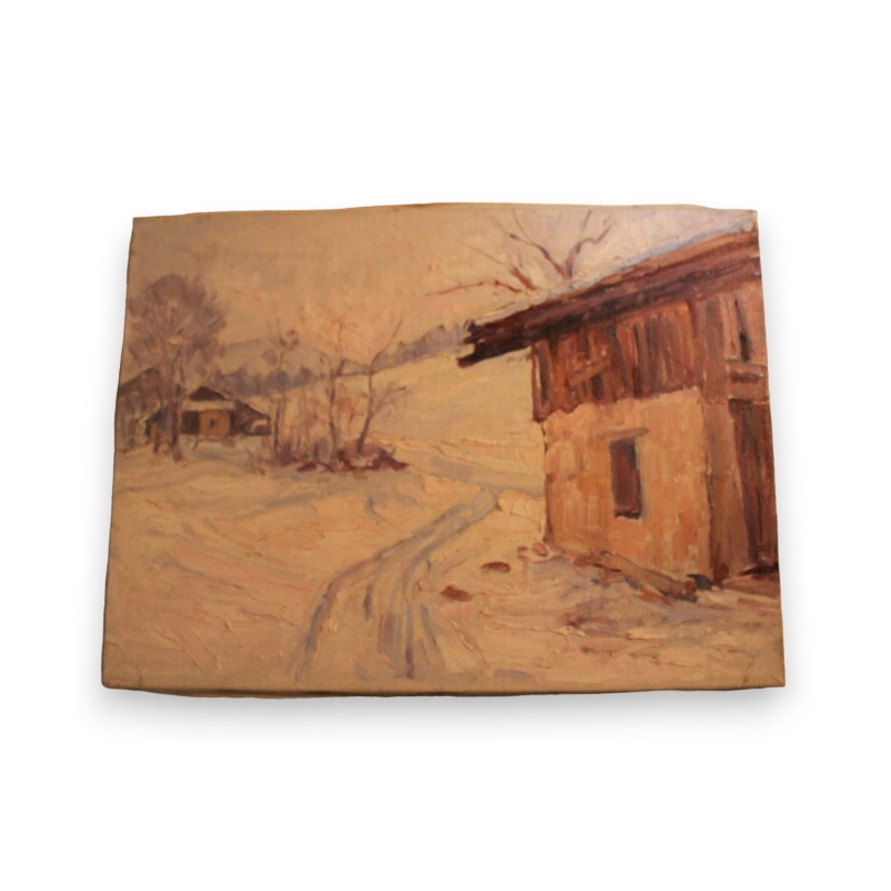 Huile sur toile "Près du Tagui, Mont d'Arbois"