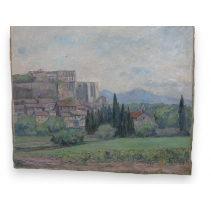 Huile sur toile \"Fort\" de Paul SOKOLOFF