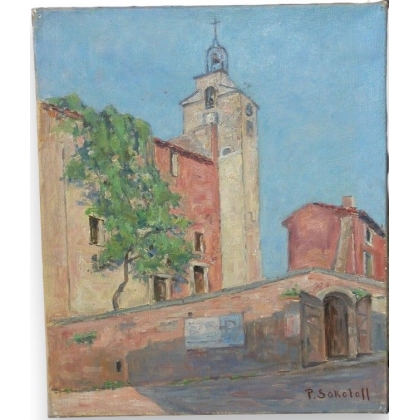 Huile sur toile \"Rousillon Octobre
