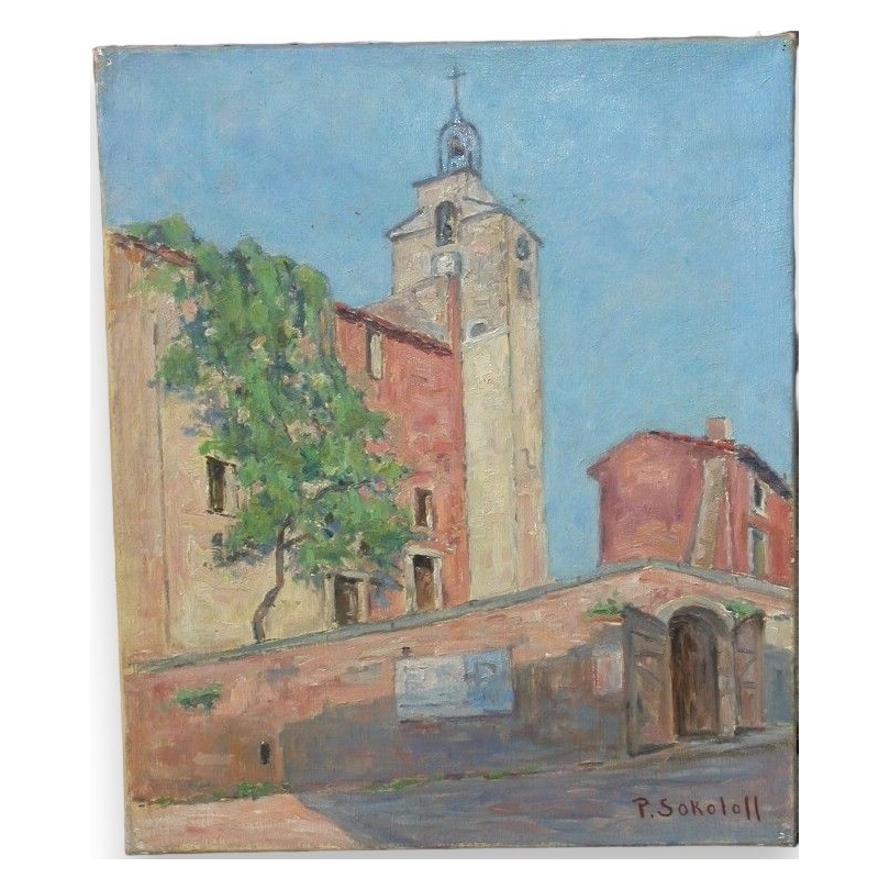 Paintings | Oil on canvas "Rousillon, October" Moinat SA – Antiques and home décor