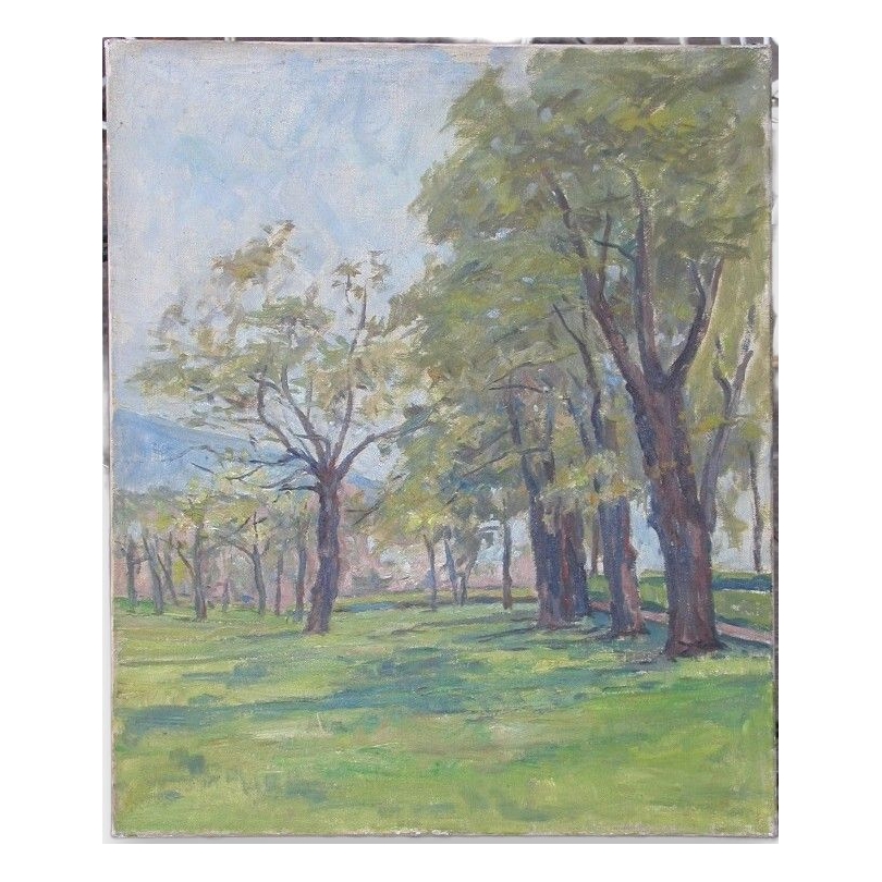 Paintings | Oil on canvas "Geneva Countryside" Moinat SA  - Antiques and home décor