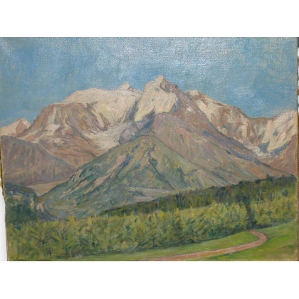 Huile sur toile \"Le Taguis Vue du