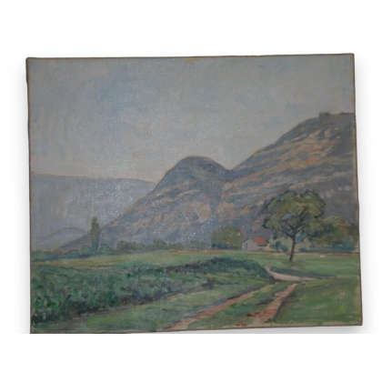Huile sur toile Suisse \"Campagne