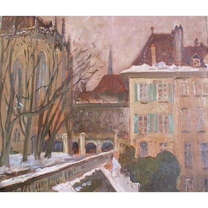 Paintings | Oil on canvas, Switzerland, ‘Bern’, signed A. Moinat SA  – Antiques and home décor