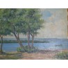 Paintings | Oil on canvas, Switzerland "Bord du lac Moinat SA  - Antiques and home décor"