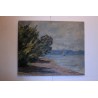 Paintings | Swiss oil on canvas: ‘Sailing Boat on the Moinat’ SA – Antiques and home décor