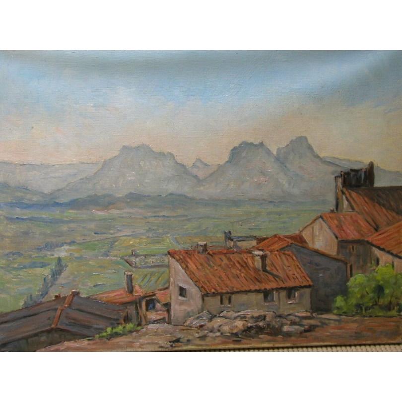 Paintings | Oil on canvas "Eygalières and Moinat SA" – Antiques and home décor