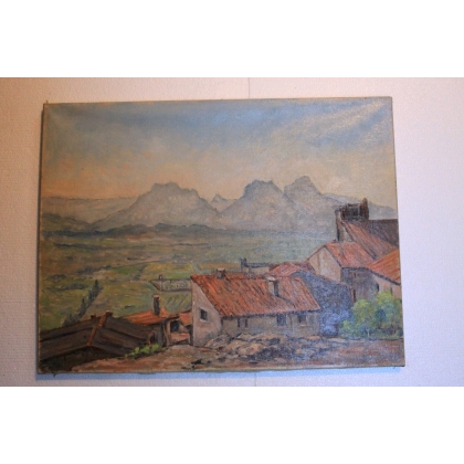 Paintings | Oil on canvas "Eygalières and Moinat SA" – Antiques and home décor