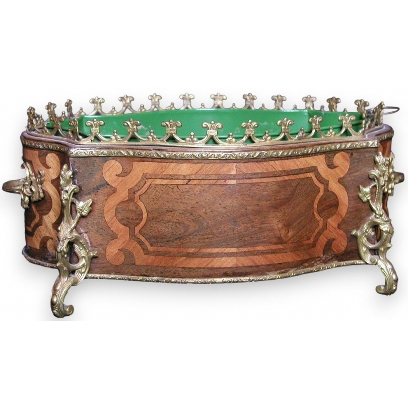 Wooden planter. With bronze ornaments. At  Moinat SA  - Antiques and home décor