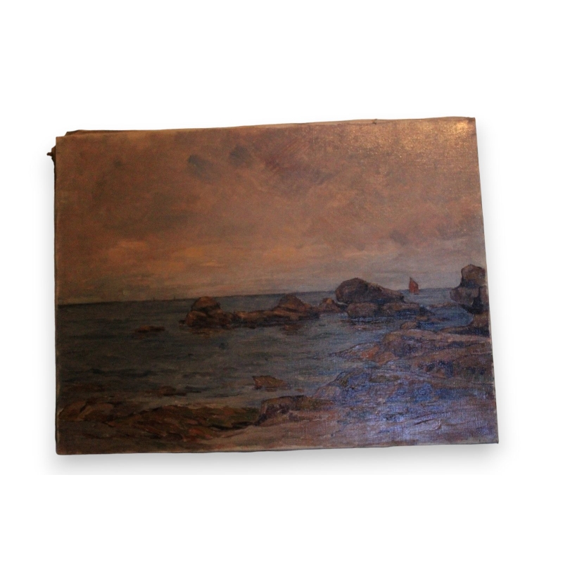 Paintings | Oil on canvas "Beg Meil Bretagne" Moinat SA  - Antiques and home décor