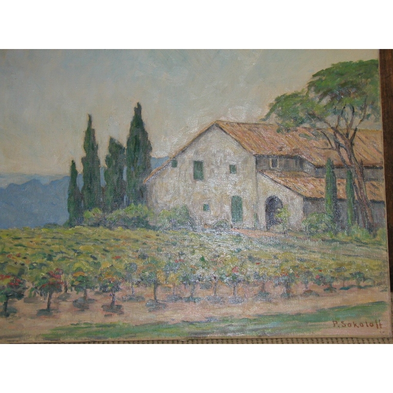 Paintings | Oil on canvas ‘Vineyard’, signed P. Moinat SA  – Antiques and home décor