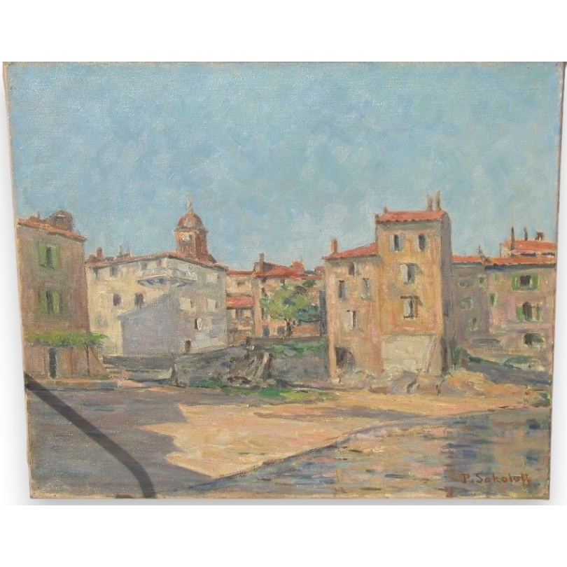Paintings | Oil on canvas “Rousillon 1954” signed Moinat SA  – Antiques and home décor