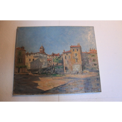 Paintings | Oil on canvas “Rousillon 1954” signed Moinat SA  – Antiques and home décor