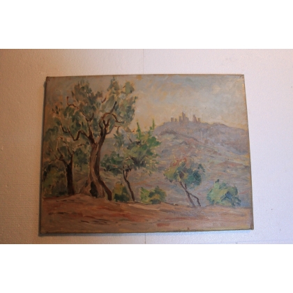 Paintings | Oil on canvas ‘Olive Trees’ by Paul Moinat SA  – Antiques and home décor