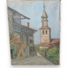 Paintings | Oil on canvas ‘Bell Tower’ (Switzerland) by Moinat SA  – Antiques and home décor
