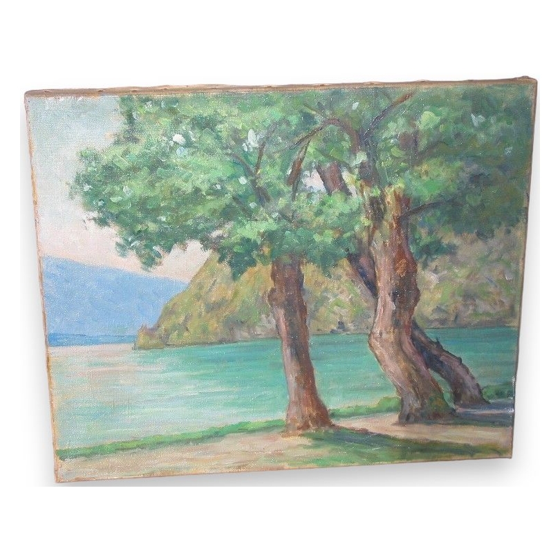 Paintings | Oil on canvas "Trees on the banks of the Moinat" – Moinat SA – Antiques and home décor