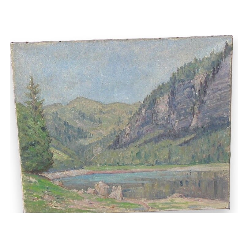 Paintings | Oil on canvas "Lake Montriond 13" Moinat SA – Antiques and home décor