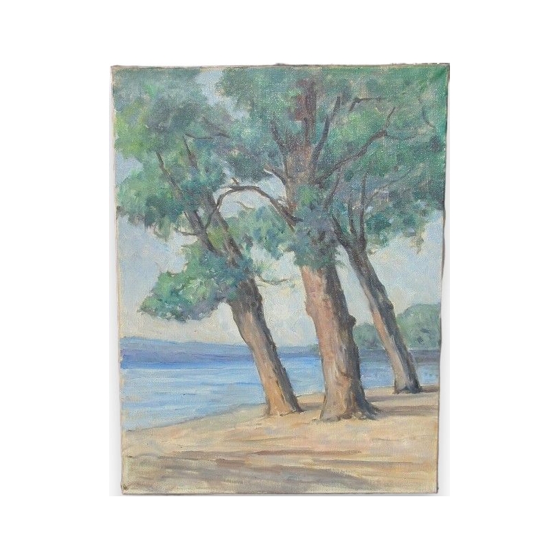 Paintings | Oil on canvas "Sciez Beach 11" Moinat SA – Antiques and home décor