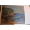 Paintings | Oil on canvas: ‘Three Boats on the Shore’ by Moinat SA – Antiques and Decor
