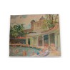 Paintings | Oil on canvas: ‘Swimming pool in front of Moinat SA’ – Antiques and interior design
