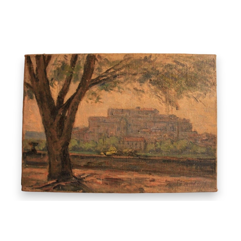 Paintings | Oil on canvas "Grignan Sept. 1952" Moinat SA  - Antiques and home décor