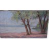 Paintings | Oil on canvas “Lake Geneva Beach” Moinat SA  – Antiques and home décor