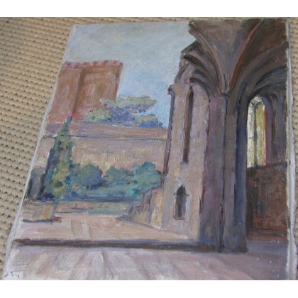 Paintings | Oil on canvas "Chartreuse du Val de Moinat SA  - Antiques and home décor