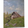 Paintings | Oil on canvas ‘Barn’ (Switzerland) by Paul Moinat SA  – Antiques and home décor