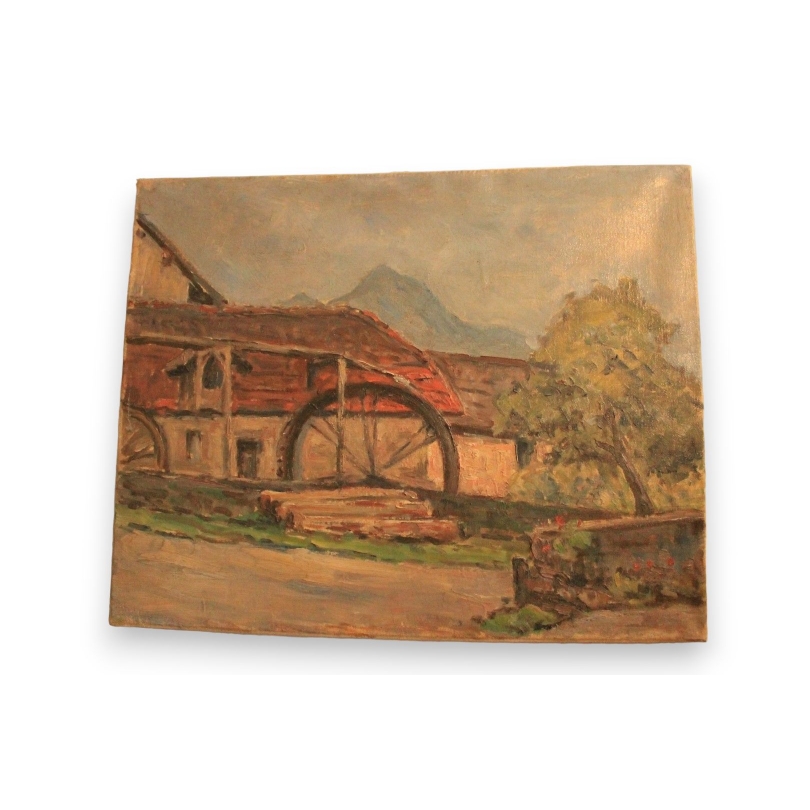 Paintings | Oil on canvas "Mill near Moinat SA" – Antiques and home décor