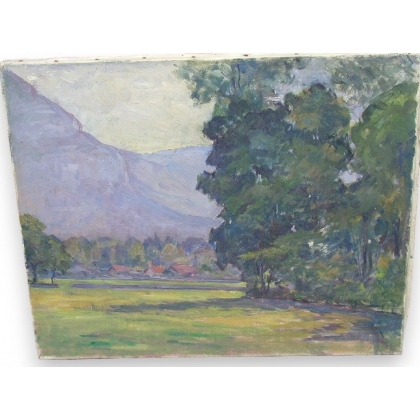 Huile sur toile \"Bois des Arts\" Suisse