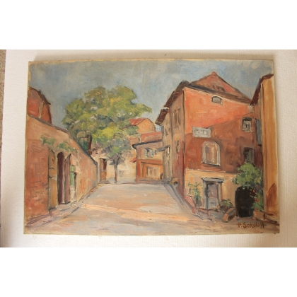 Paintings | Oil on canvas "Roussillon, October" Moinat SA – Antiques and home décor
