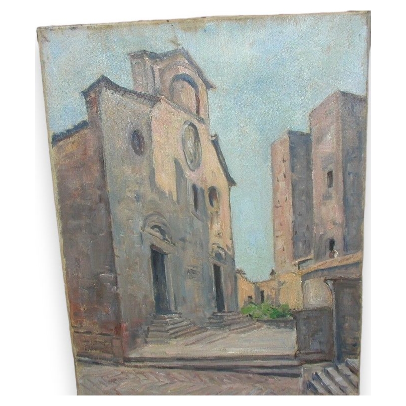 Paintings | Oil on canvas, ‘Chapelle’ by Paul Moinat SA  – Antiques and home décor