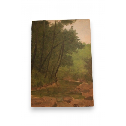 Huile sur panneau Suisse \"Ruisseau 07\"