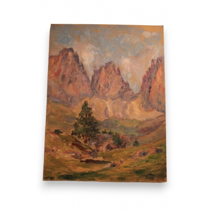 Huile sur panneau \"été1937 dans les