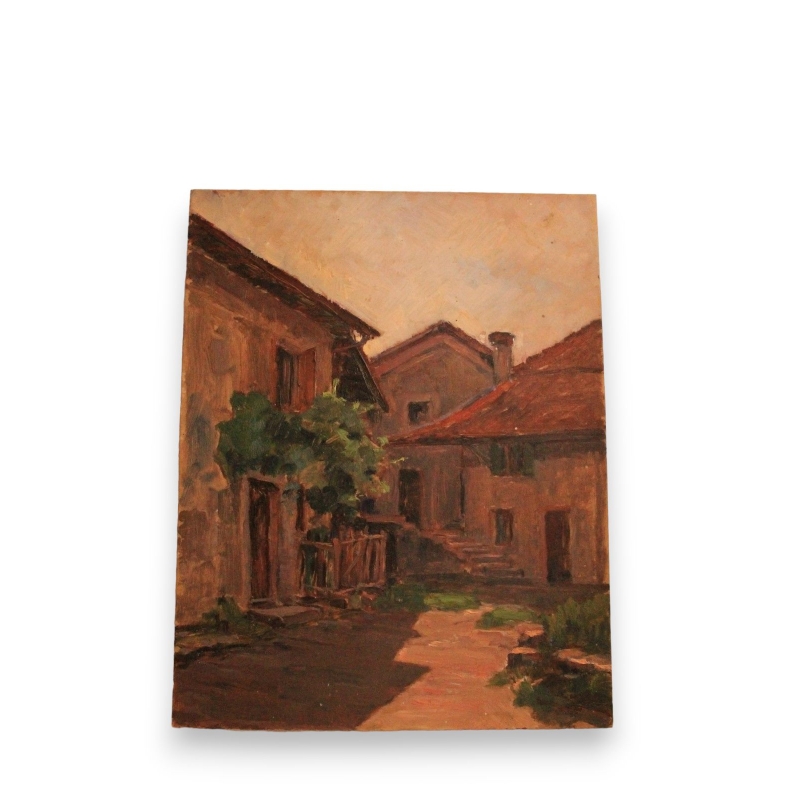 Paintings | Oil on panel ‘Cour à Mornes 1921’ Moinat SA  – Antiques and home décor