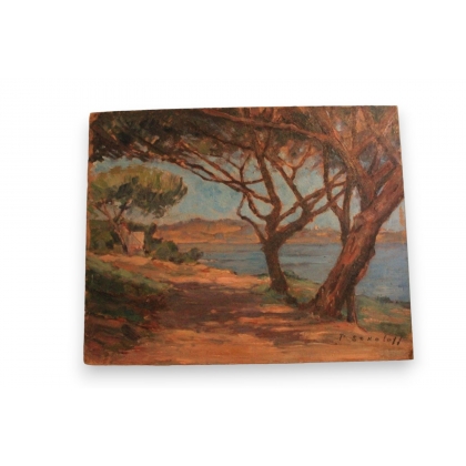 Huile sur panneau \"Le Brusy, Var\"