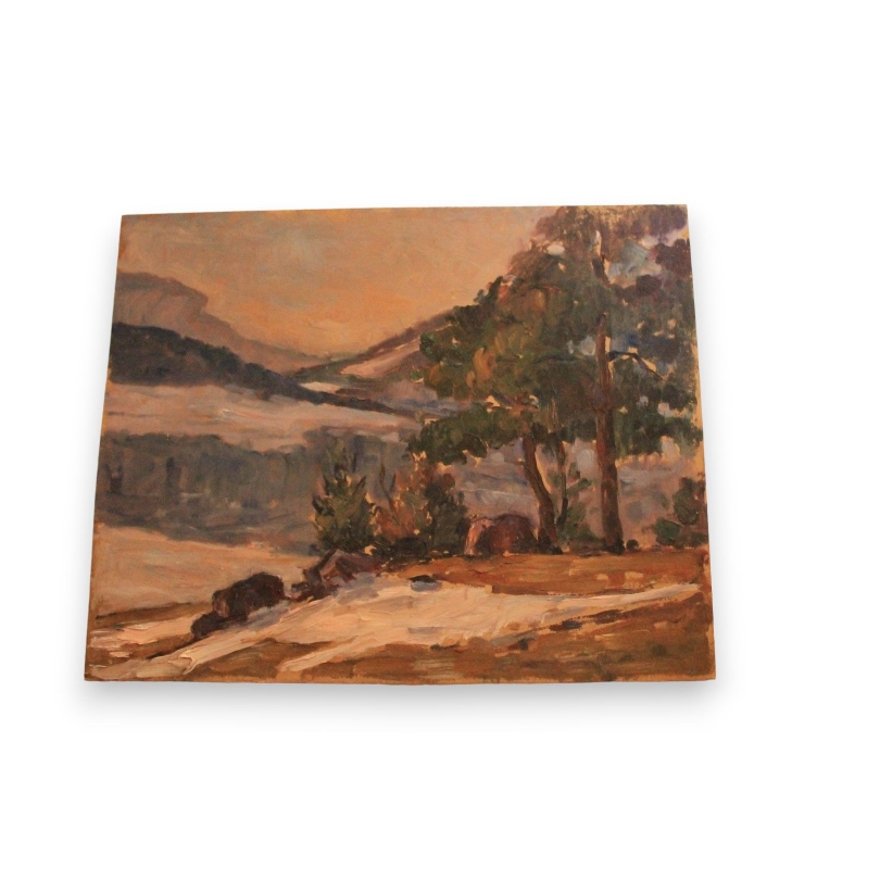 Paintings | Oil on panel "Above Villard Moinat SA" – Antiques and home décor