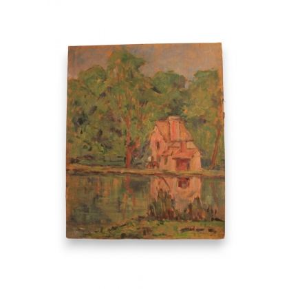 Huile sur panneau \"Versailles Trianon