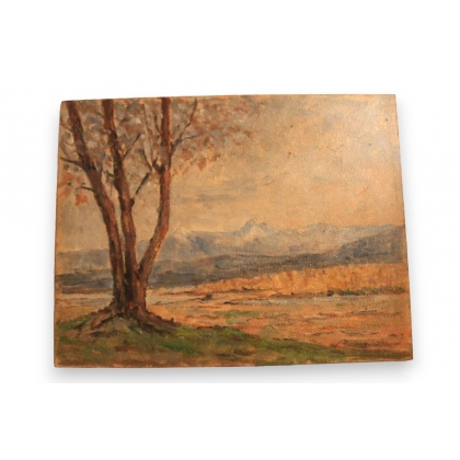 Huile sur panneau \"Plage d\'Ex\" de Paul